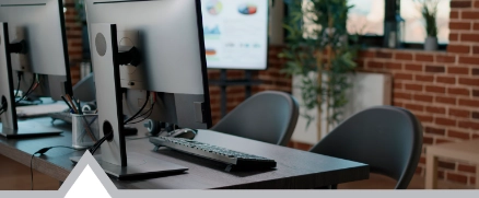 customer support service office with computers